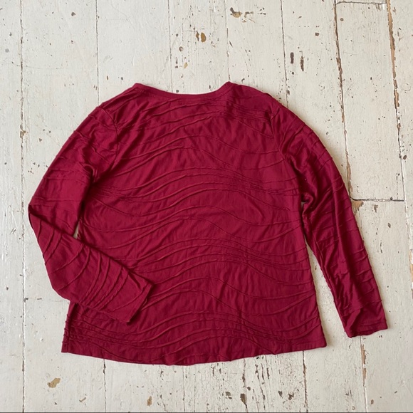 Simply Vera Wang Maroon Textured Wave Top XL - Picture 7 of 9